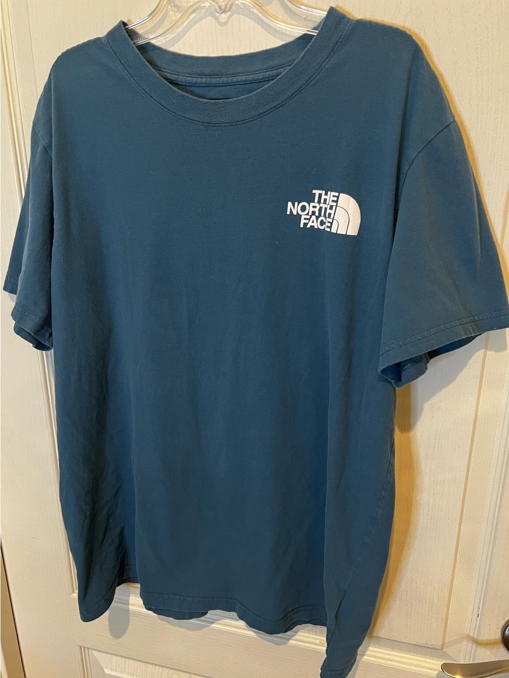 The North Face Men’s Short-Sleeve Tee — Teal/Blue with White Logo